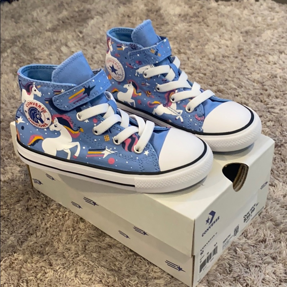 Adorable Unicorn Converse High Tops with Box
